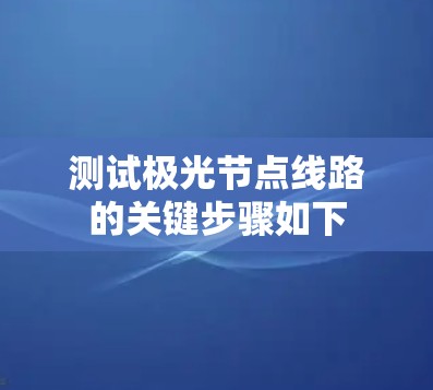 测试极光节点线路的关键步骤如下