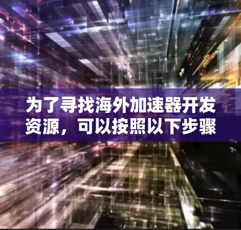 为了寻找海外加速器开发资源,可以按照以下步骤进行 为了寻找海外加速器开发资源,可以按照以下步骤进行
