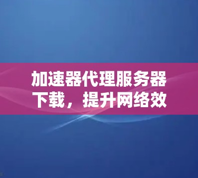 加速器代理服务器下载,提升网络效率的秘密武器 加速器代理服务器下载,提升网络效率的秘密武器