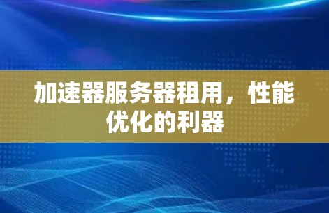 加速器服务器租用,性能优化的利器