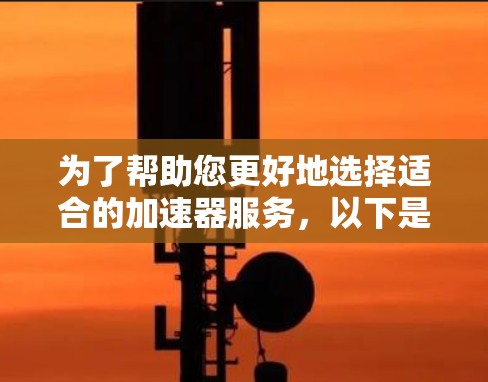 为了帮助您更好地选择适合的加速器服务，以下是对常见加速器服务的分析和总结
